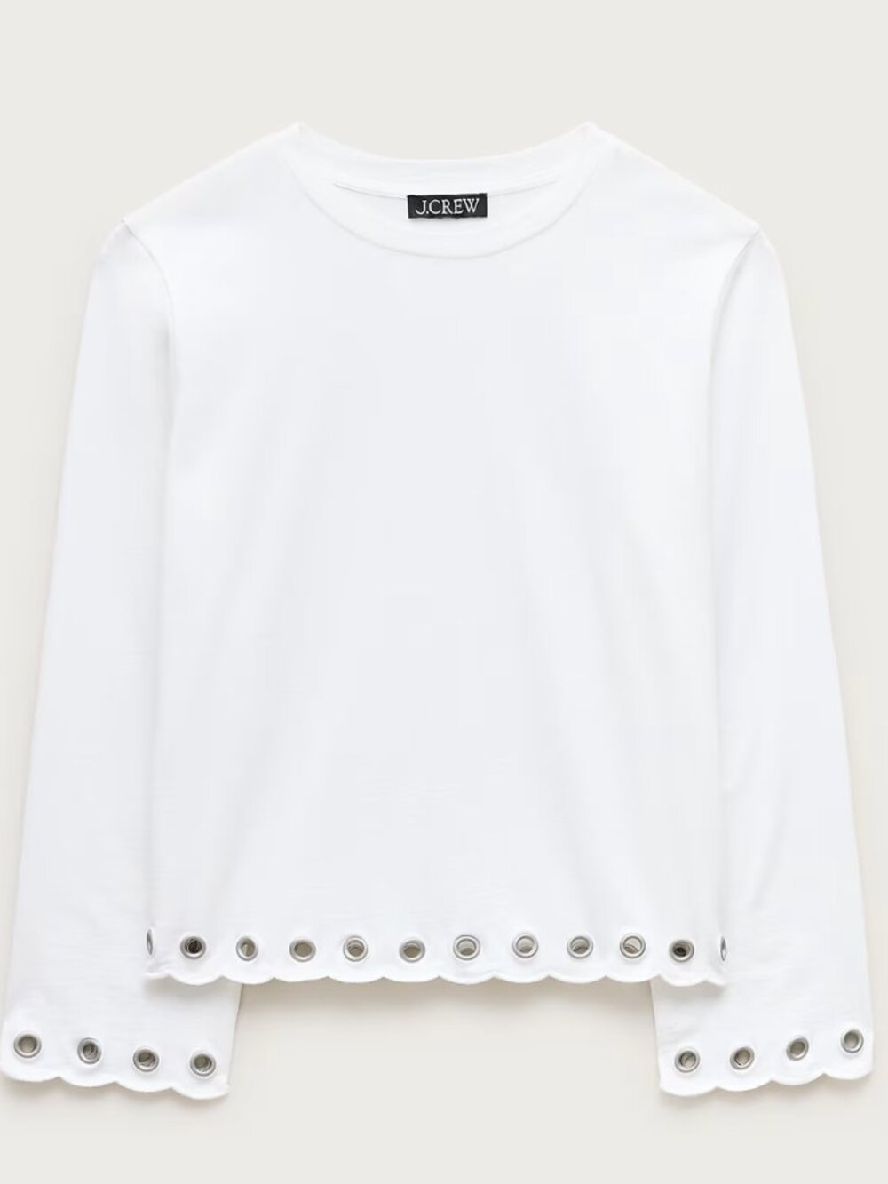 J. Crew Boyfriend jersey relaxed long-sleeve T-shirt with grommets